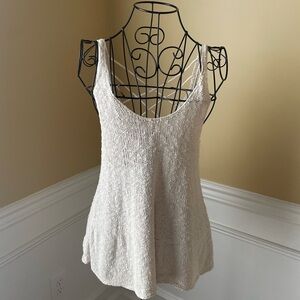 American Eagle Outfitters Cream Knit Tank Top